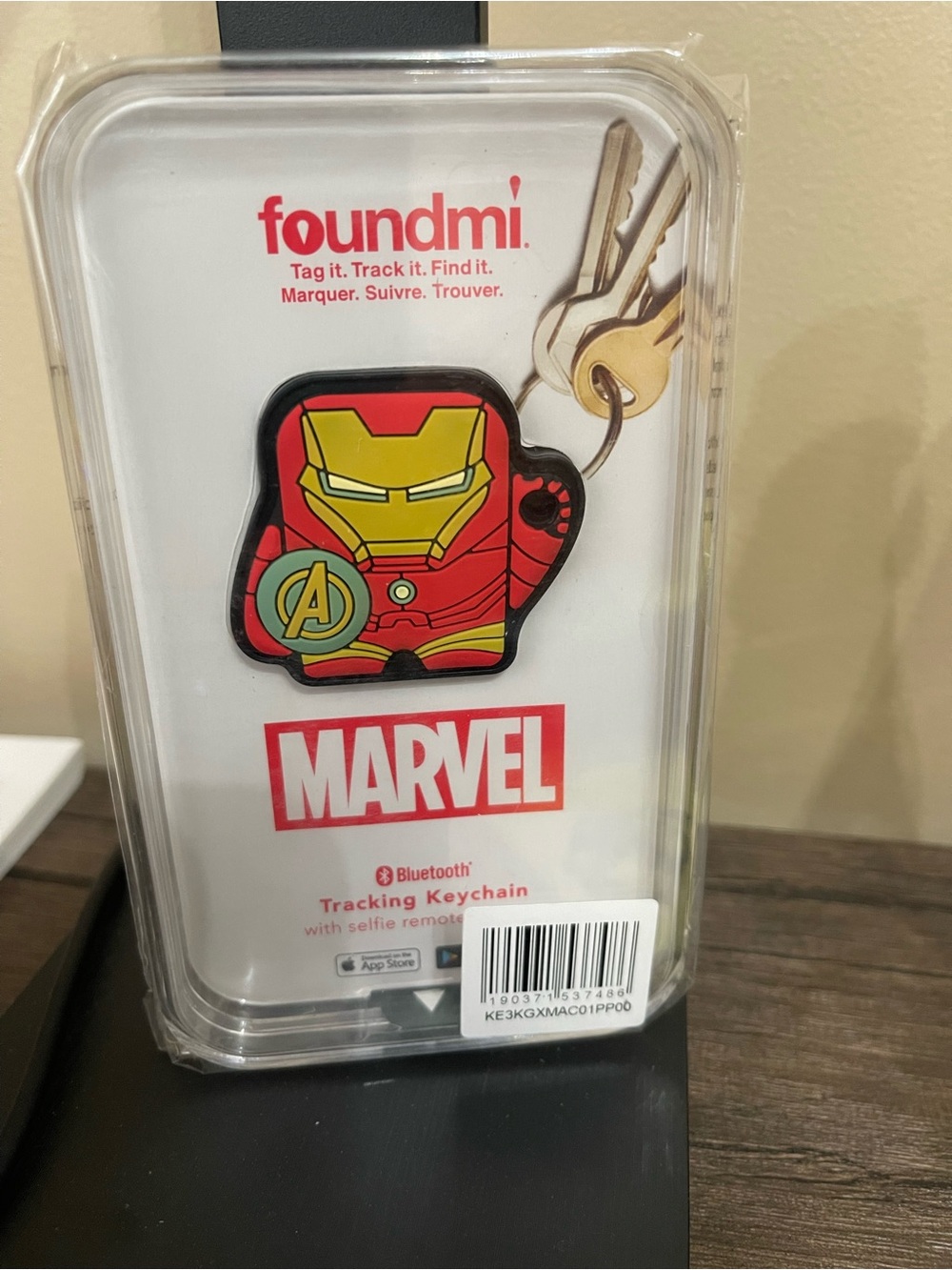 Foundmi Marvel Iron Man Red Bluetooth Tracking Keychain